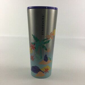 Starbucks 2020 Summer Stainless Steel Tumbler Mermaid Beach Palm Venti 24oz
